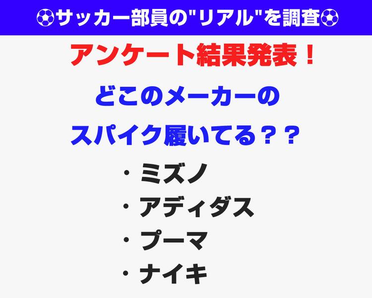【662人が回答したアンケート結果発表！】どこのメーカーのスパイク履いてる？